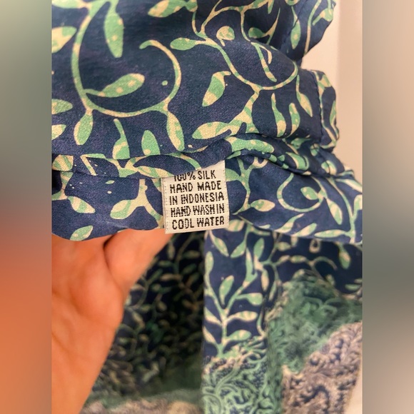 Natalie Martin Nico Patterned Silk A Line Dress Blue Size Small - Picture 8 of 8